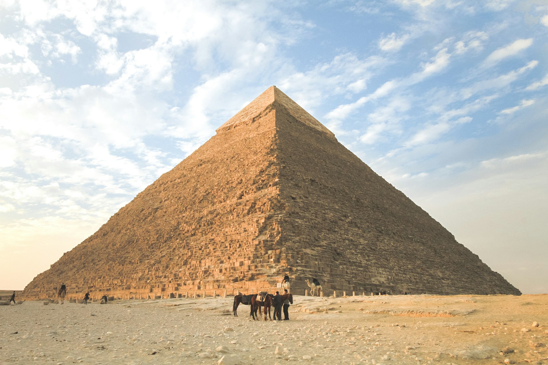 Pyramids of Giza at golden hour